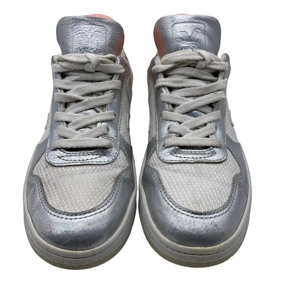 VEJA SNEAKERS LOW TOP WOMEN’s EU 37 US 6 METALLIC SILVER CASUALS TENNIS SHOES - Picture 6 of 12